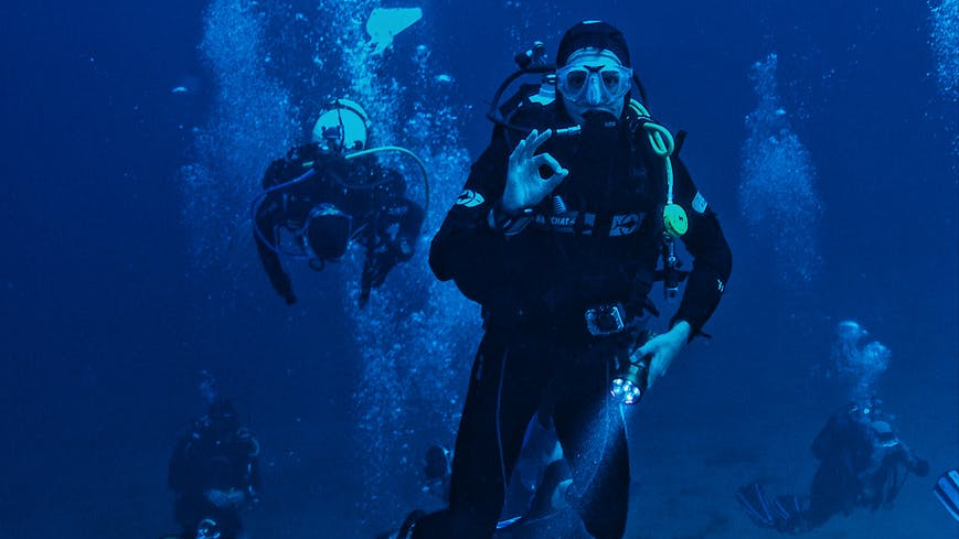 Diver giving "OK" sign